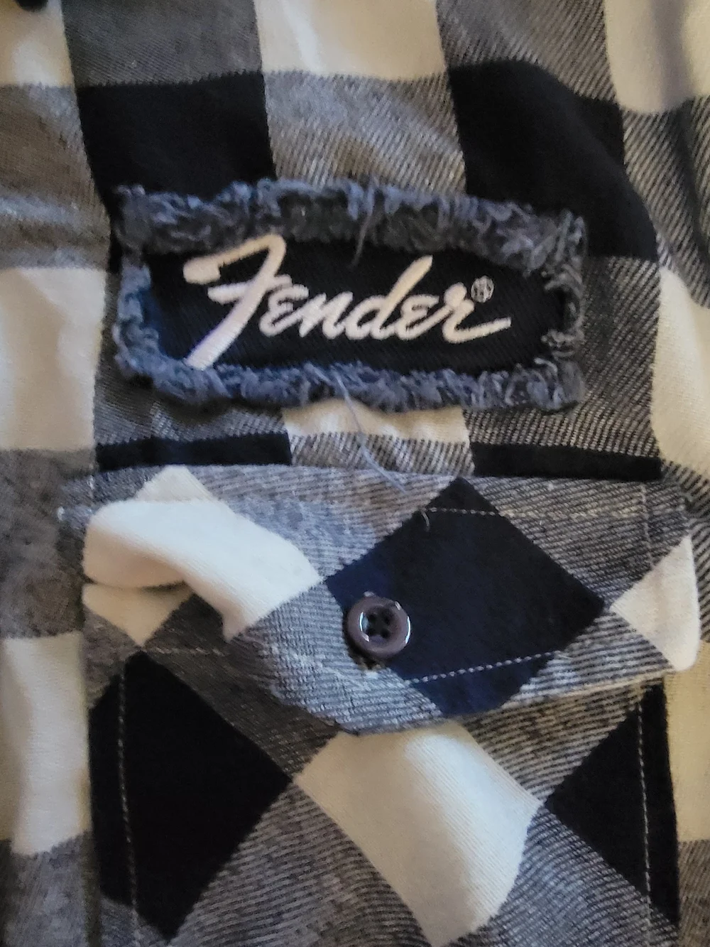 Fender Black & White Buffalo Check Flannel Shirt
